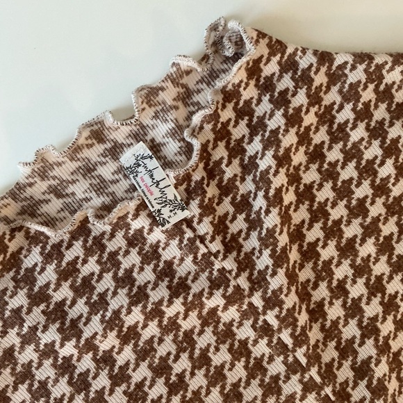FP Intimately Free Little Crush Houndstooth Top Sz Med - Picture 5 of 7